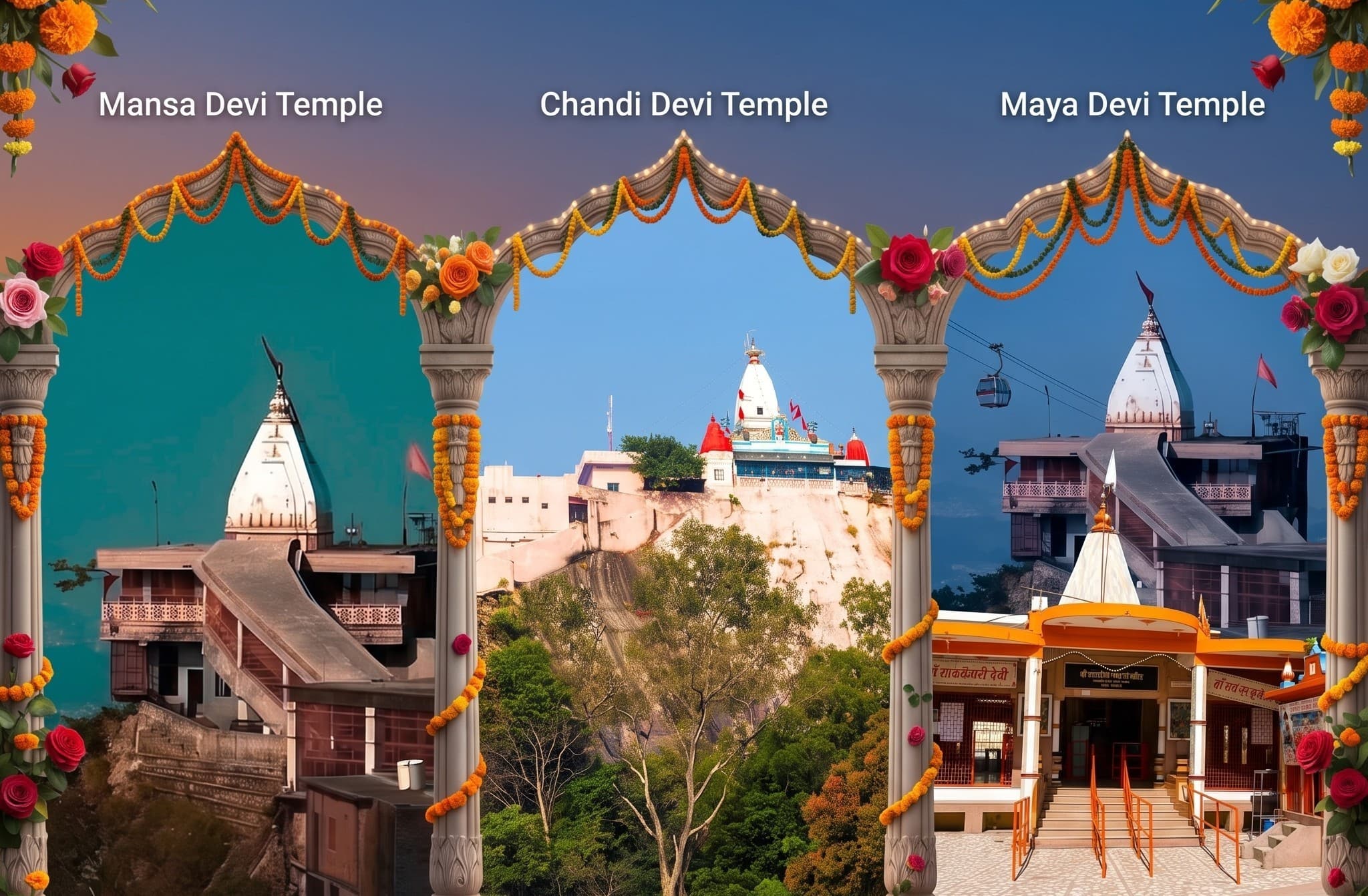 Navaratri - chadawa at Maya devi, Mansa devi and Chandi devi in Haridwar
