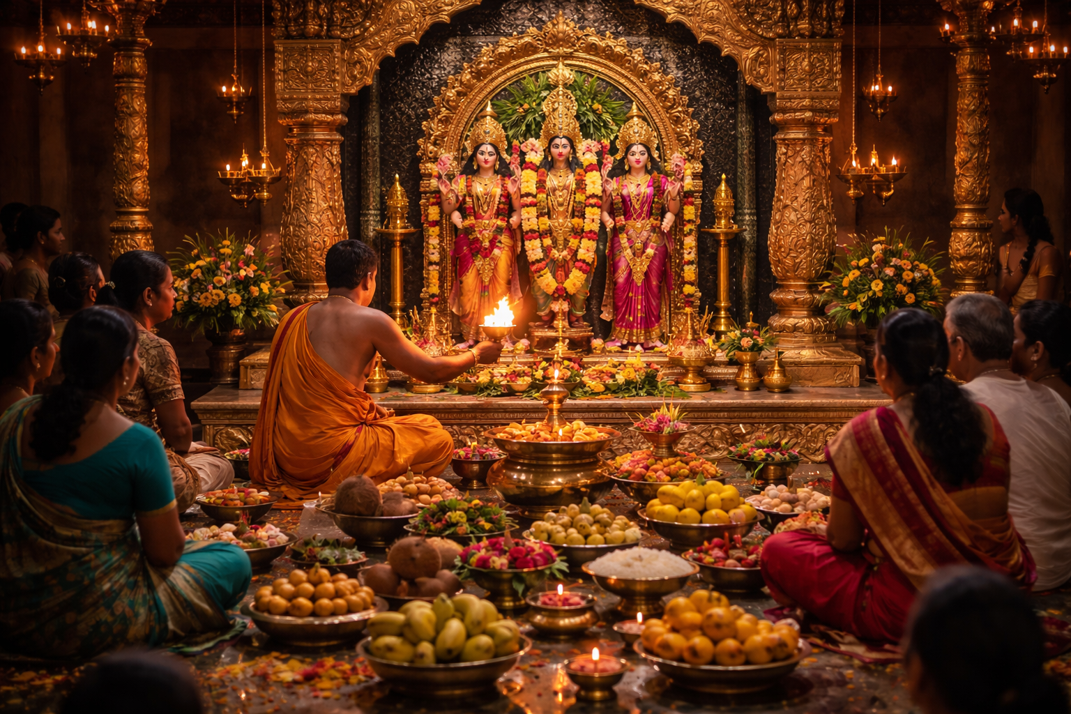 Puja at Temple